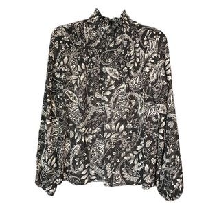 a.n.a Black Paisley Blouse - XS